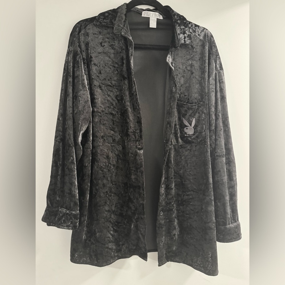 PLAYBOY Women's Velvet Loungewear Top